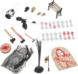 1 Set Halloween Miniatures for Fairy Garden Decorations Miniature Halloween Ornaments Spooky Dollhouse Supplies