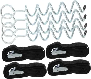 1 Set Heavy Duty Tent Stakes Trampoline Anchors High Wind Resistant Ground Pegs Aluminum Spiral Stake