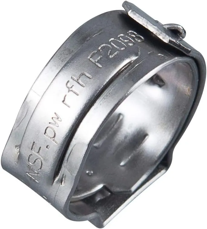 100-Pack EFIELD 1/2-inch Stainless Steel Pex Cinch Clamp Rings for Pex Tubing Pipes