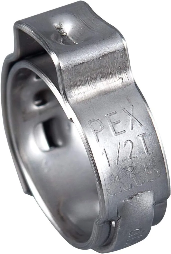 100-Pack EFIELD 1/2-inch Stainless Steel Pex Cinch Clamp Rings for Pex Tubing Pipes