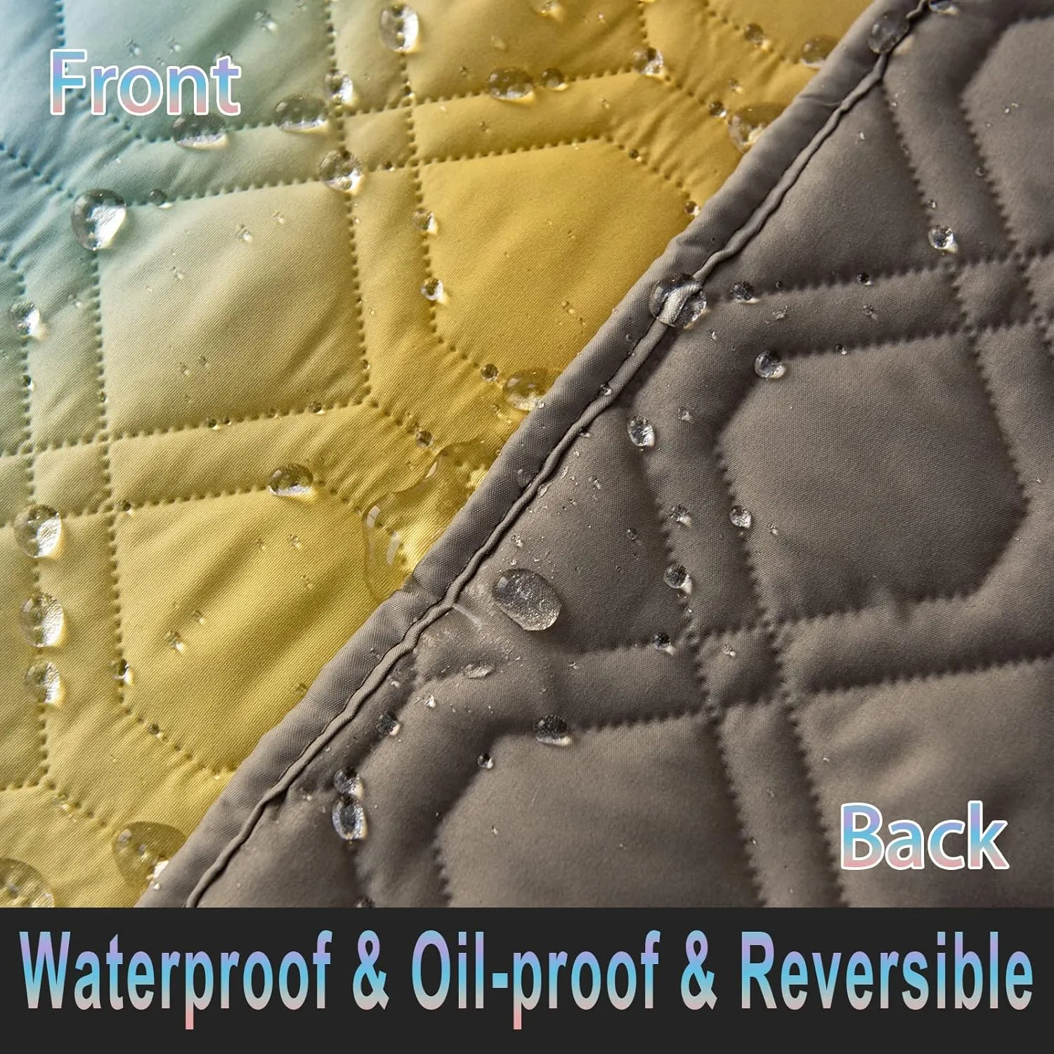 100% Waterproof Dog Bed Cover 30x70 inch Reversible Changing Pad Reusable Camping Mat for Kids/Pet/Dog/Cat Washable Geometric Embroidery Blanket Patchwork Rainbow Ombre Printed Gray