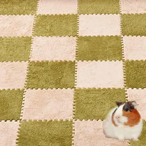 10Pcs 11” x 11” Guinea Pig Pads Washable, Reusable Guinea Pig Fleece Cage Liners, Soft Warm Rabbit Sleep Mat Blanket Bed (Green)