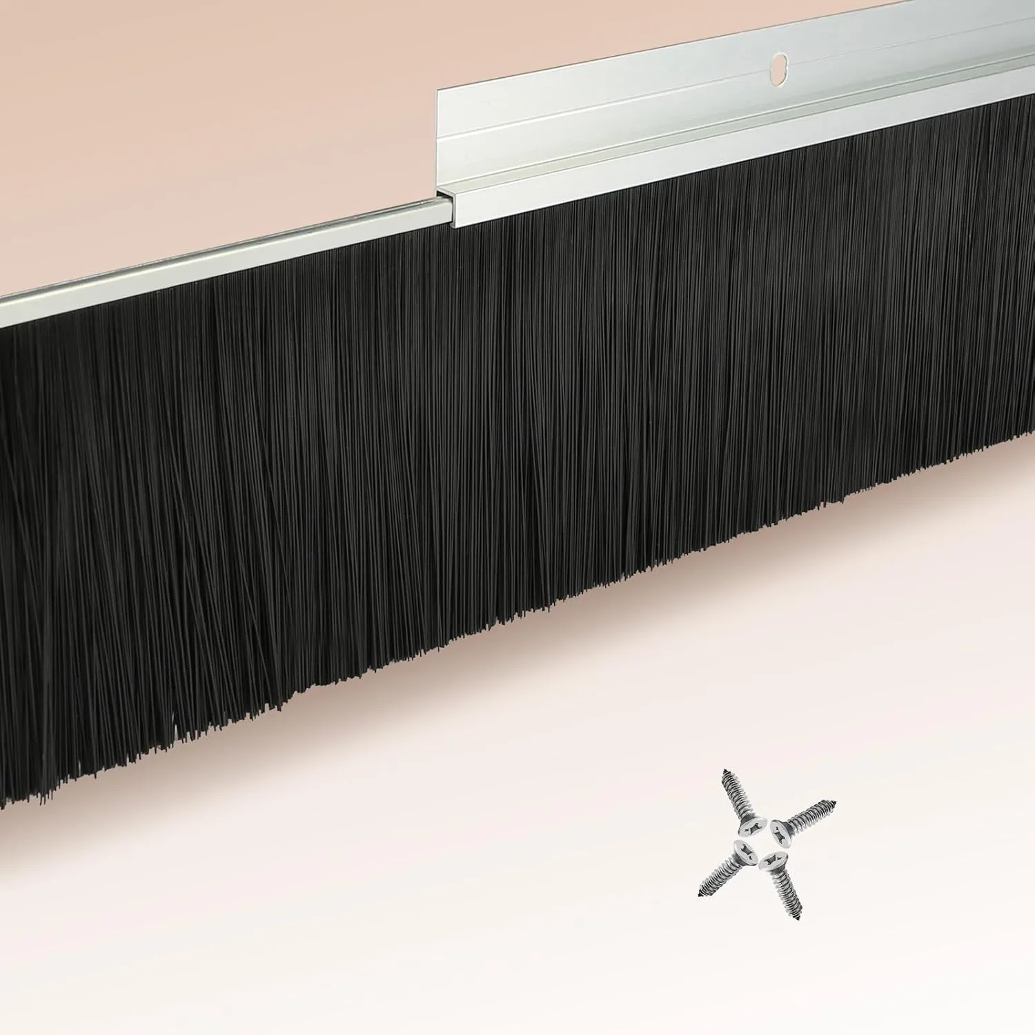 12 Sets 4 0.91 Inches Door Brush Sweep Seal Roll Up Door Seal Kit Garage Door Sweeps Suitable for Multiple Floors Easy Mounting(4 inches, 12)