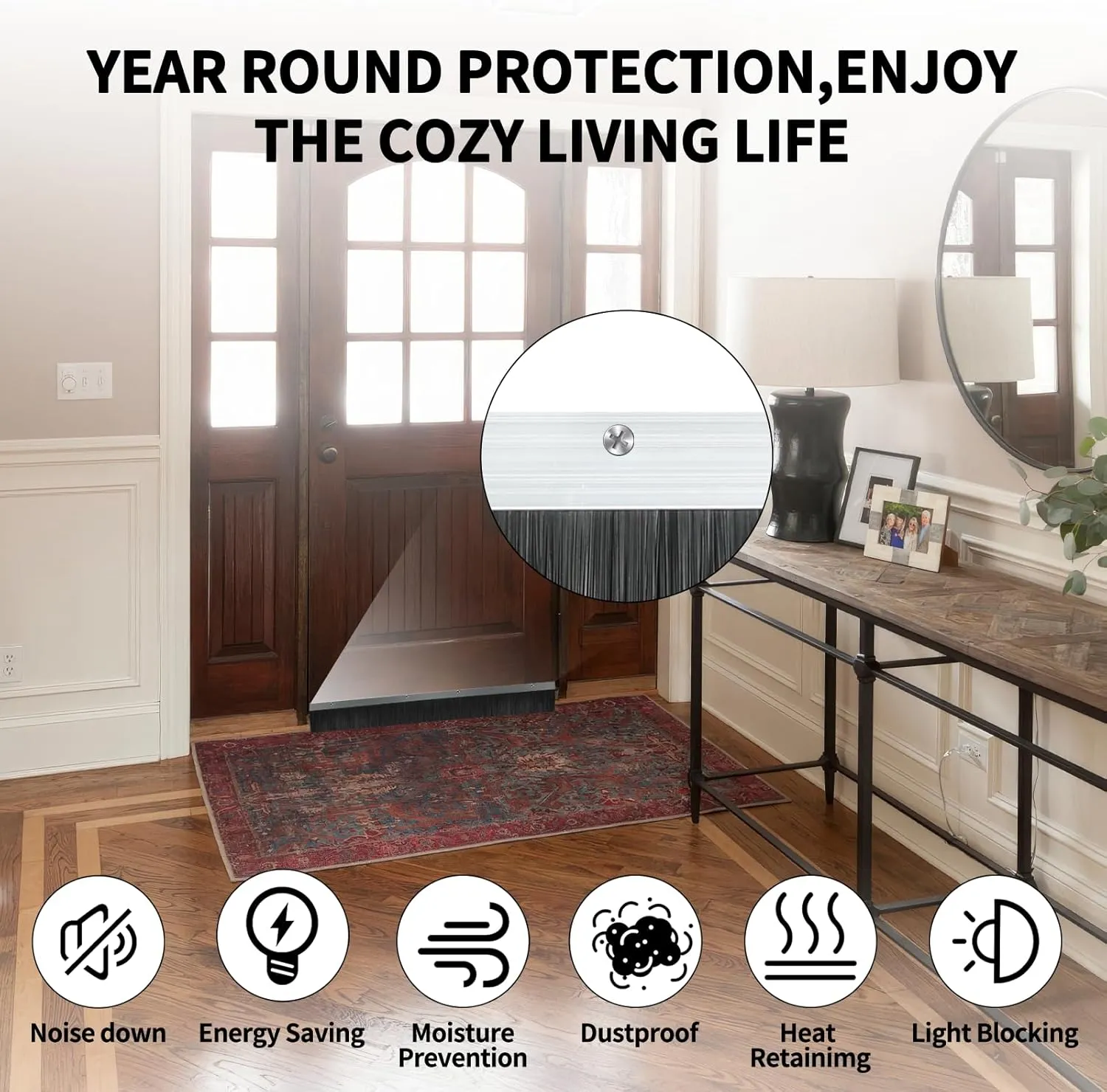 12 Sets 4 0.91 Inches Door Brush Sweep Seal Roll Up Door Seal Kit Garage Door Sweeps Suitable for Multiple Floors Easy Mounting(4 inches, 12)