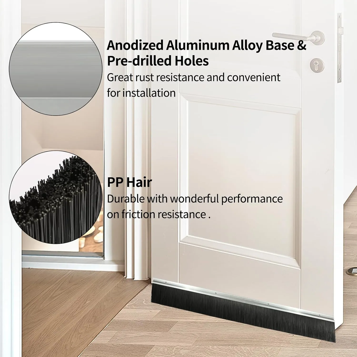 12 Sets 4 0.91 Inches Door Brush Sweep Seal Roll Up Door Seal Kit Garage Door Sweeps Suitable for Multiple Floors Easy Mounting(4 inches, 12)