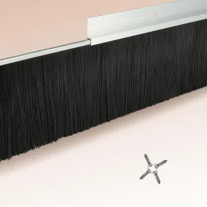12 Sets 4 0.91 Inches Door Brush Sweep Seal Roll Up Door Seal Kit Garage Door Sweeps Suitable for Multiple Floors Easy Mounting(4 inches, 12)
