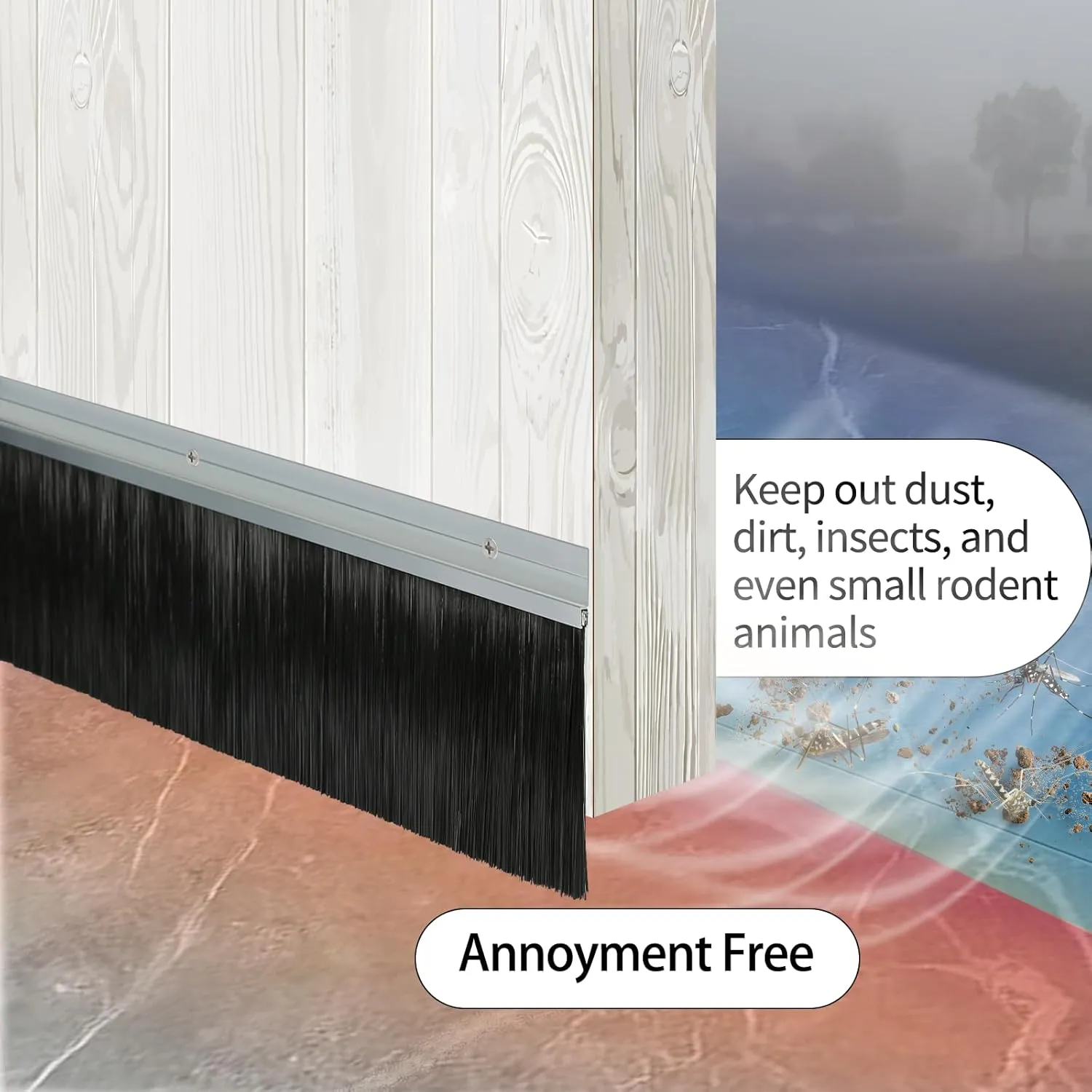 12 Sets 4 0.91 Inches Door Brush Sweep Seal Roll Up Door Seal Kit Garage Door Sweeps Suitable for Multiple Floors Easy Mounting(4 inches, 12)