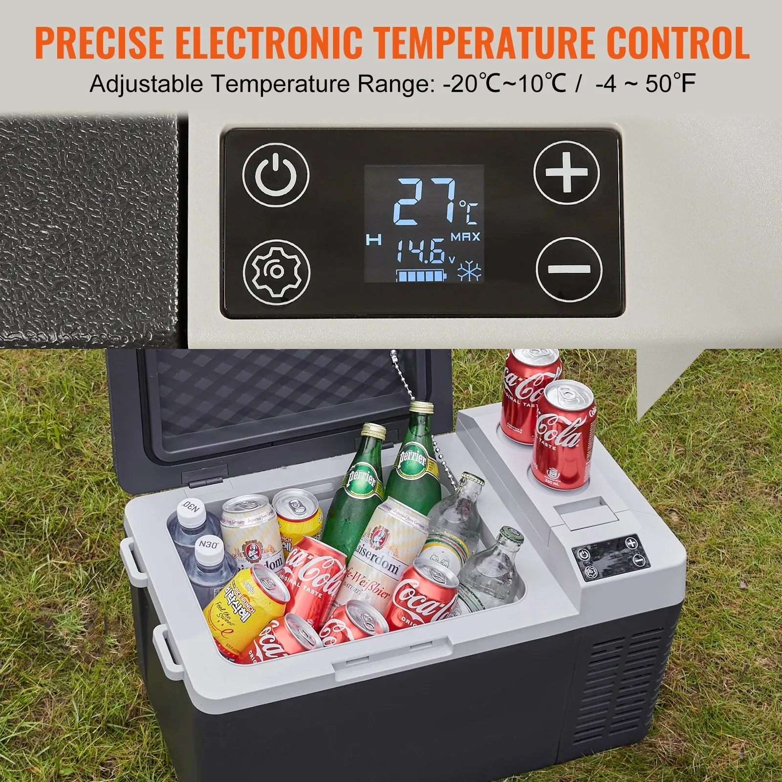 12v 20L/21q Portable Car Fridge Freezer Cooler for Camping & Fishing