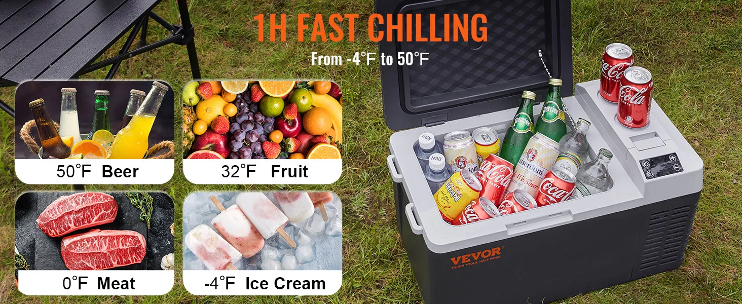 12v 20L/21q Portable Car Fridge Freezer Cooler for Camping & Fishing
