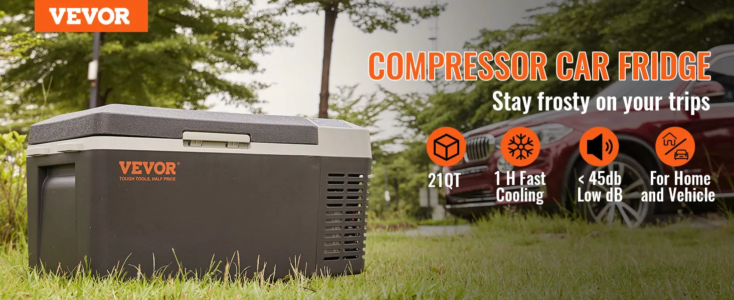 12v 20L/21q Portable Car Fridge Freezer Cooler for Camping & Fishing