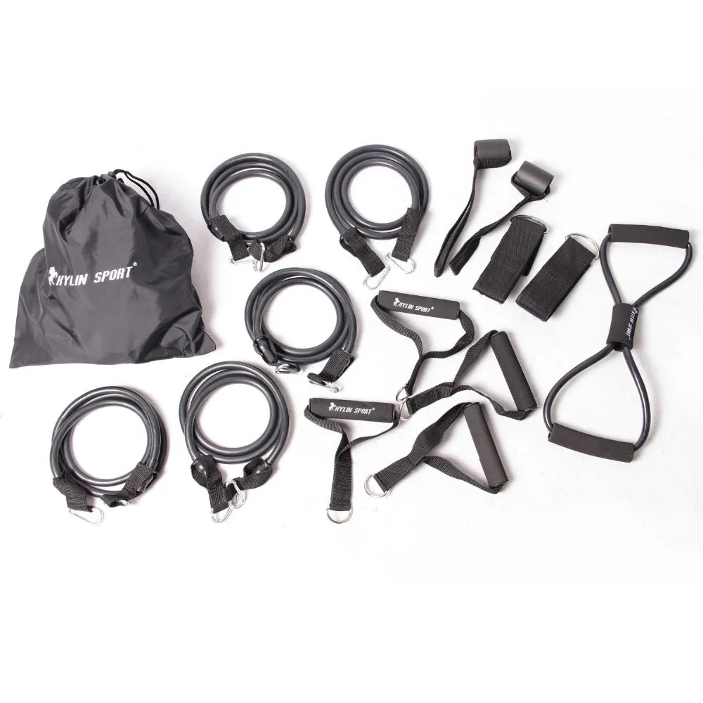 15pcs Resistance Bands Home Gym Workout Fitness Exercise Kit Yoga Set