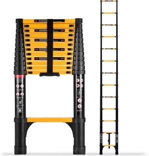 16.5FT Telescoping Ladder, Aluminum Extension Folding Ladder Meets EN131 Standard, Multi-Purpose Compact Telescopic Ladder for Household or Outdoor Work, 330lbs Max Capacity