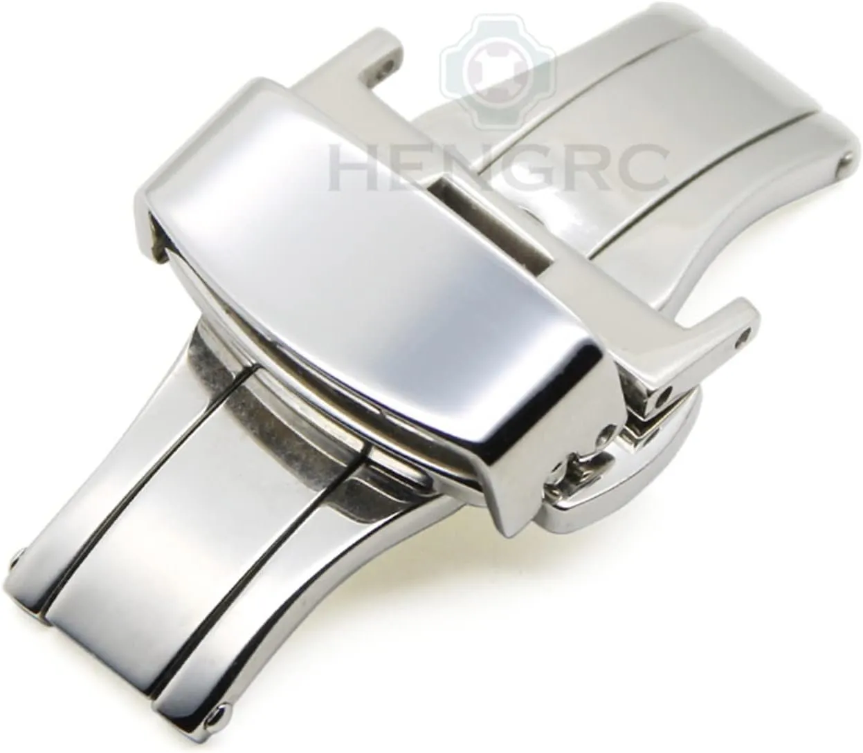 16mm 18mm 20mm 22mm 24mm 361L Stainless Steel Deployment Clasp Men Women Watchband Strap Silver Rose Gold Black Watch Buckle(Silver,16mm)