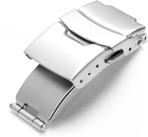 16mm 18mm 20mm 22mm Stainless Steel Watchband Buckle Watch Folding Buckle Fit for Ghost Diving Buckles Watch Accessories(16mm-Withlogo)