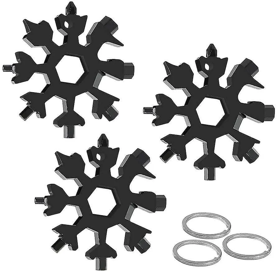 18-in-1 Snowflake Multi-tool 3 Pcs Stainless Steel Wrench