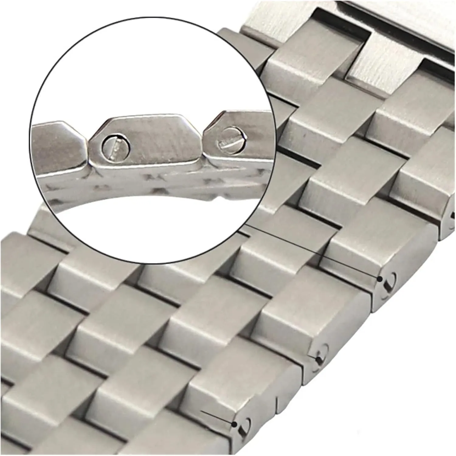18mm 20mm 22mm 24mm 26mm Solid Stainless Steel Flat Interface Strap, Wristband, Tool(Black-Pins,24mm)
