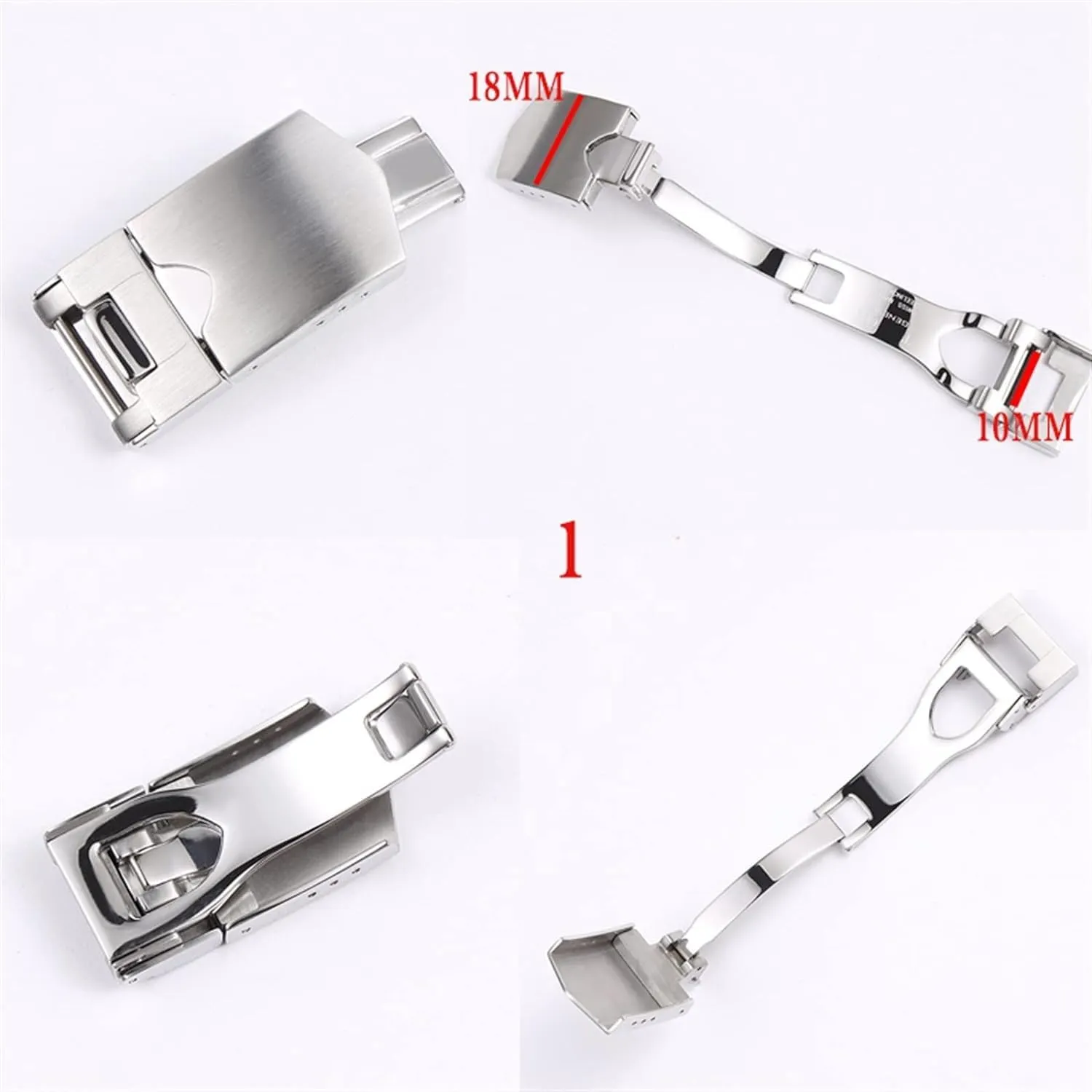 18mm Stainless Steel Clasp Folding Buckle For Tudor Watch Strap Watchband Silver Watch Buckle