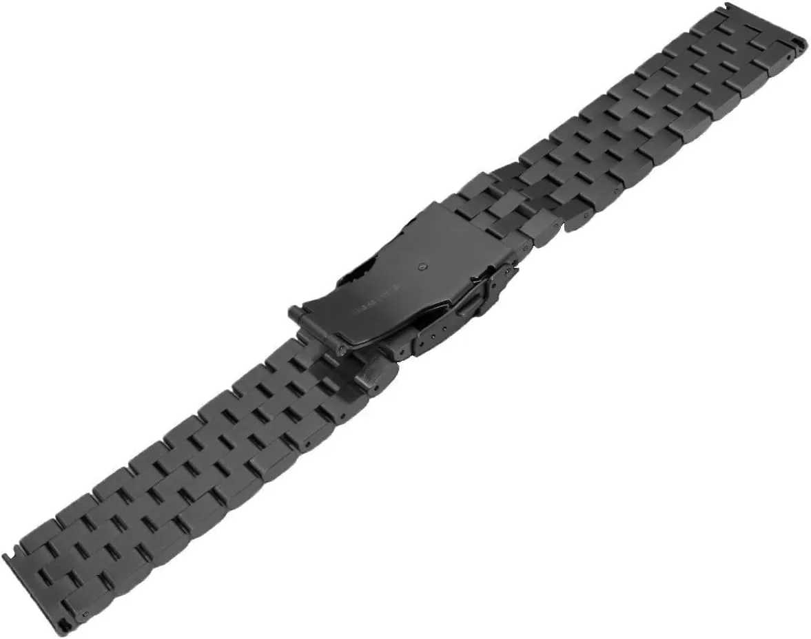 18mm/20mm/22mm/24mm Metal Brushed Chain Watch Band Solid Stainless Steel Watch Bracelet Strap, Compatible with Most Traditional Watches for Men and Women Silver/Black