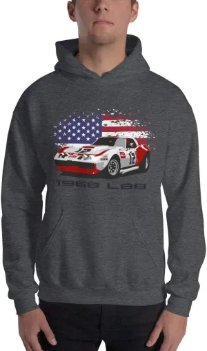 1968 Chevy 'vette L88 Owens Corning #12 Race Car Unisex Hoodie White