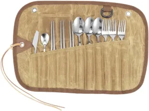 1Set Camping Utensil Set Stainless Steel Travel Cutlery Kit with Spoon Fork Lightweight Durable Dinner Accessories for Camping Picnics and Outdoor