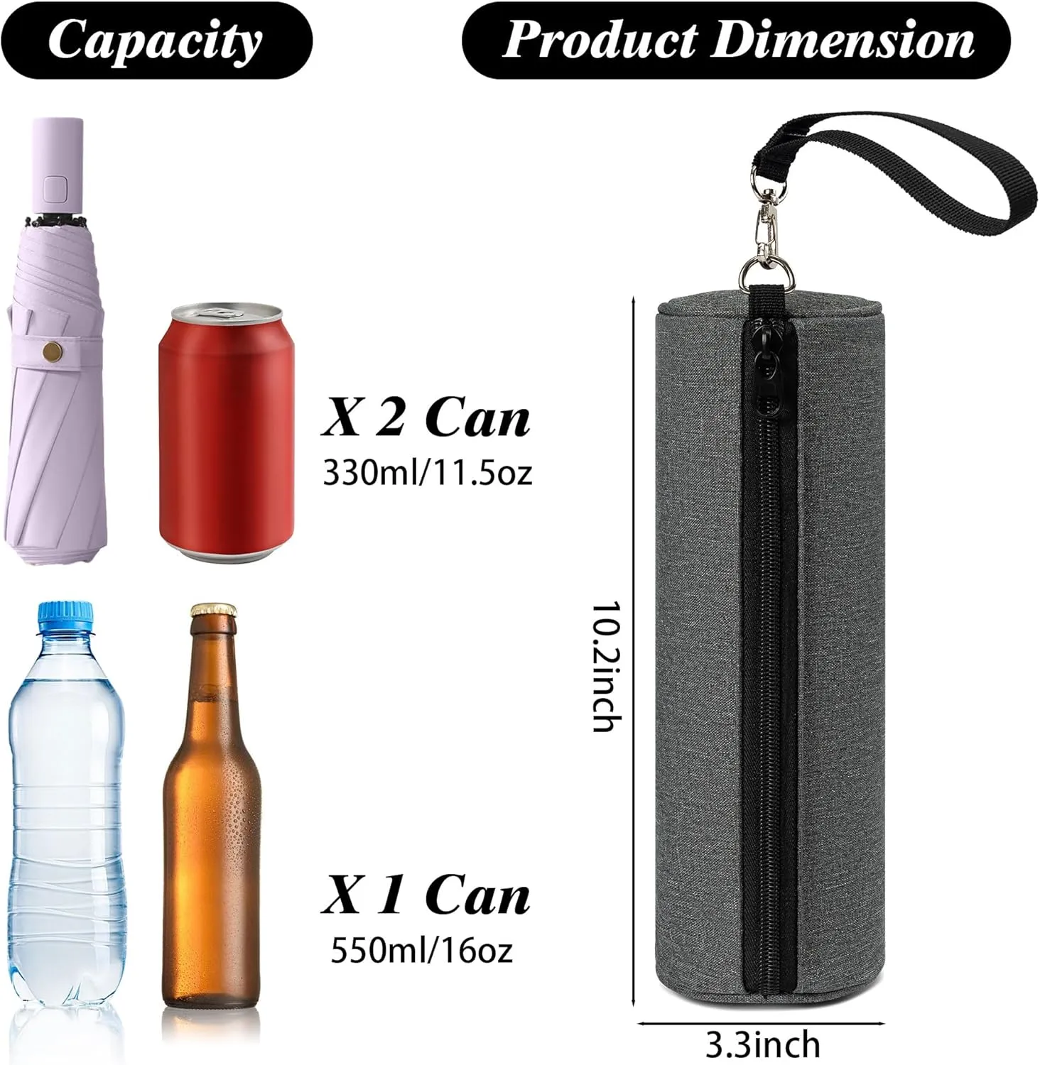 2 Pack Golf Cooler Beer Sleeve for Golf Bag Beverage Sleeve Small Can Cooler Accessories Keep Drinks Cold Golf Cooler Sleeve for Outdoor Sports Daily Work Travel Hiking
