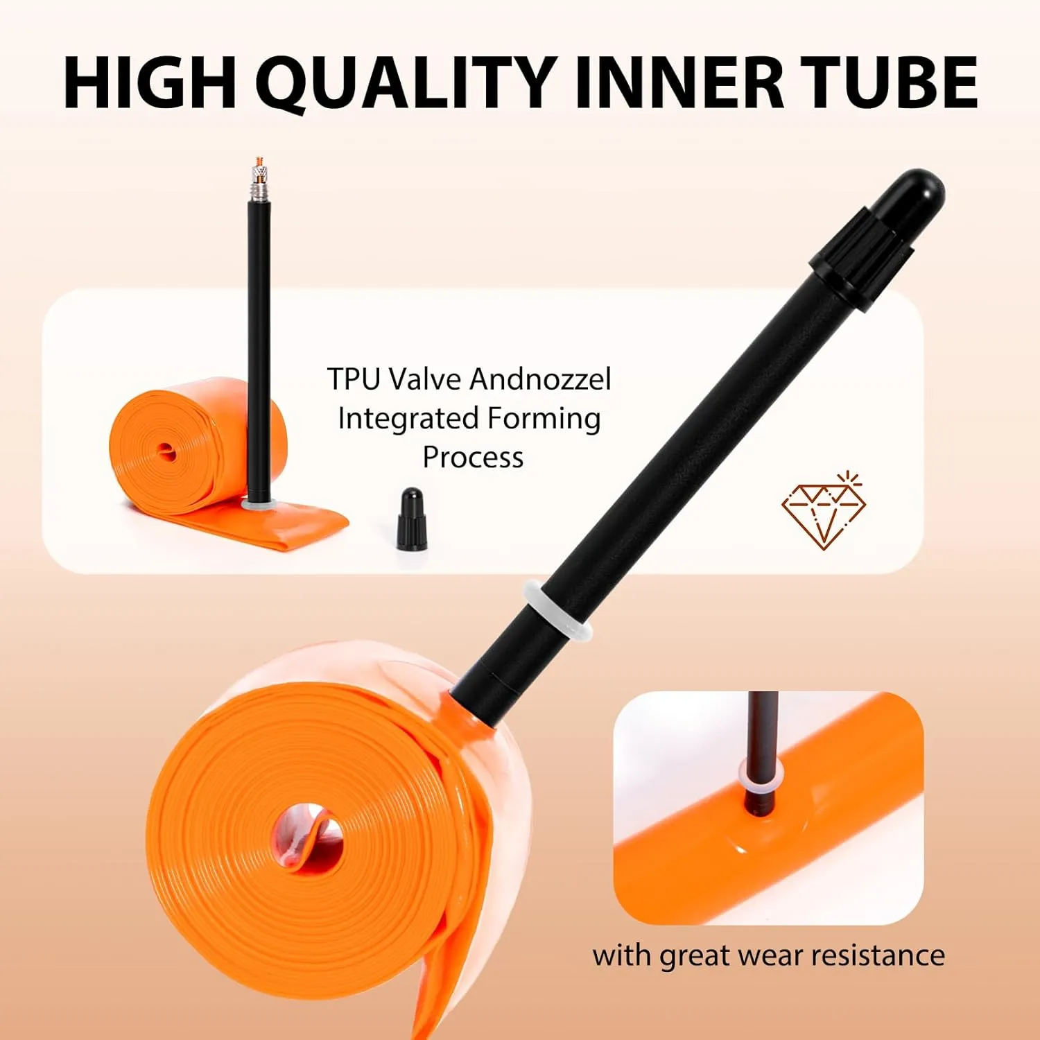 2-Pack TPU 700C×18-32C Bike Inner Tube, Ultralight (ALLRoad & Gravel) Bike Tube with 45mm/65mm/85mm Presta Valves for Road Bike (Include Bike Tube Patch Repair Kit)