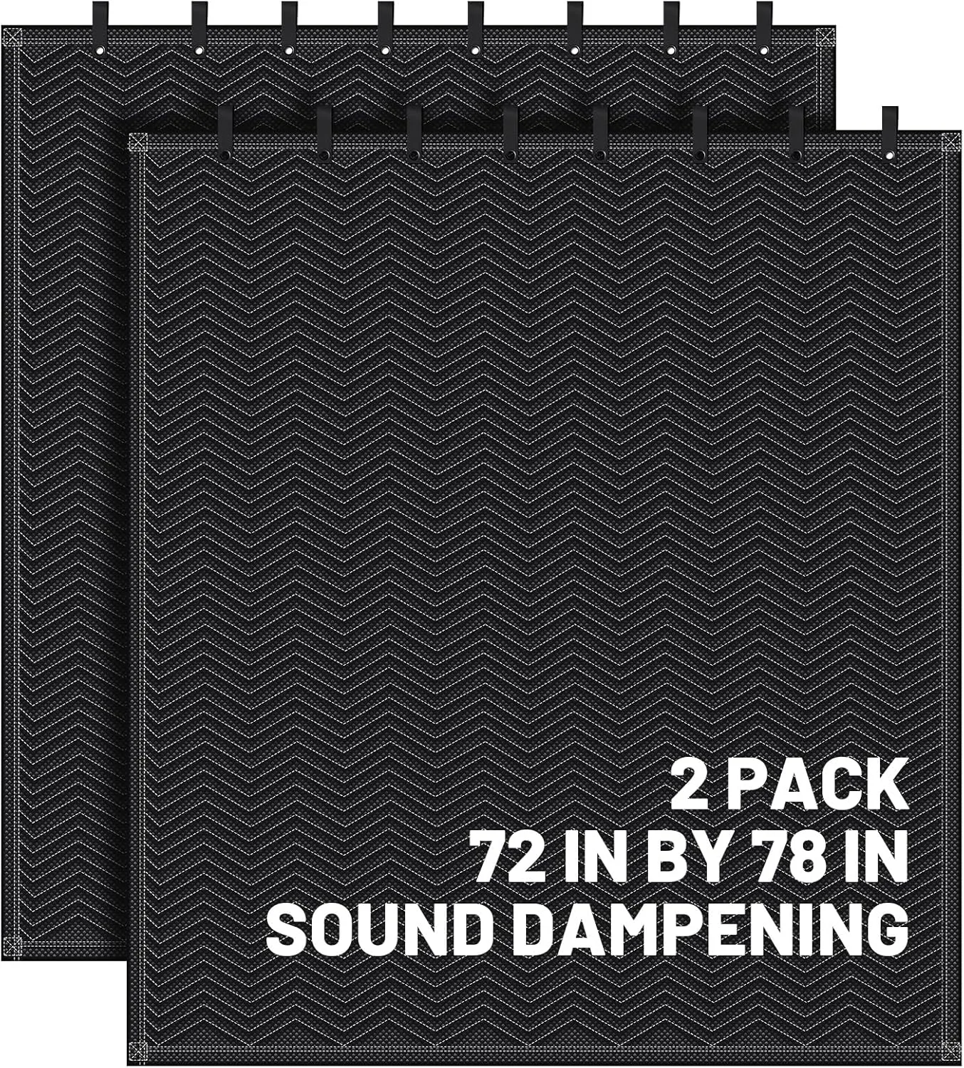 2 Pcs Sound Dampening Blanket Soundproof Blanket Grommeted Sound Dampening Blanket Studio Sound Absorption Sheet Light Blocker, Insulated Blanket, General Indoor or Outdoor Use (72 x 78 Inches)