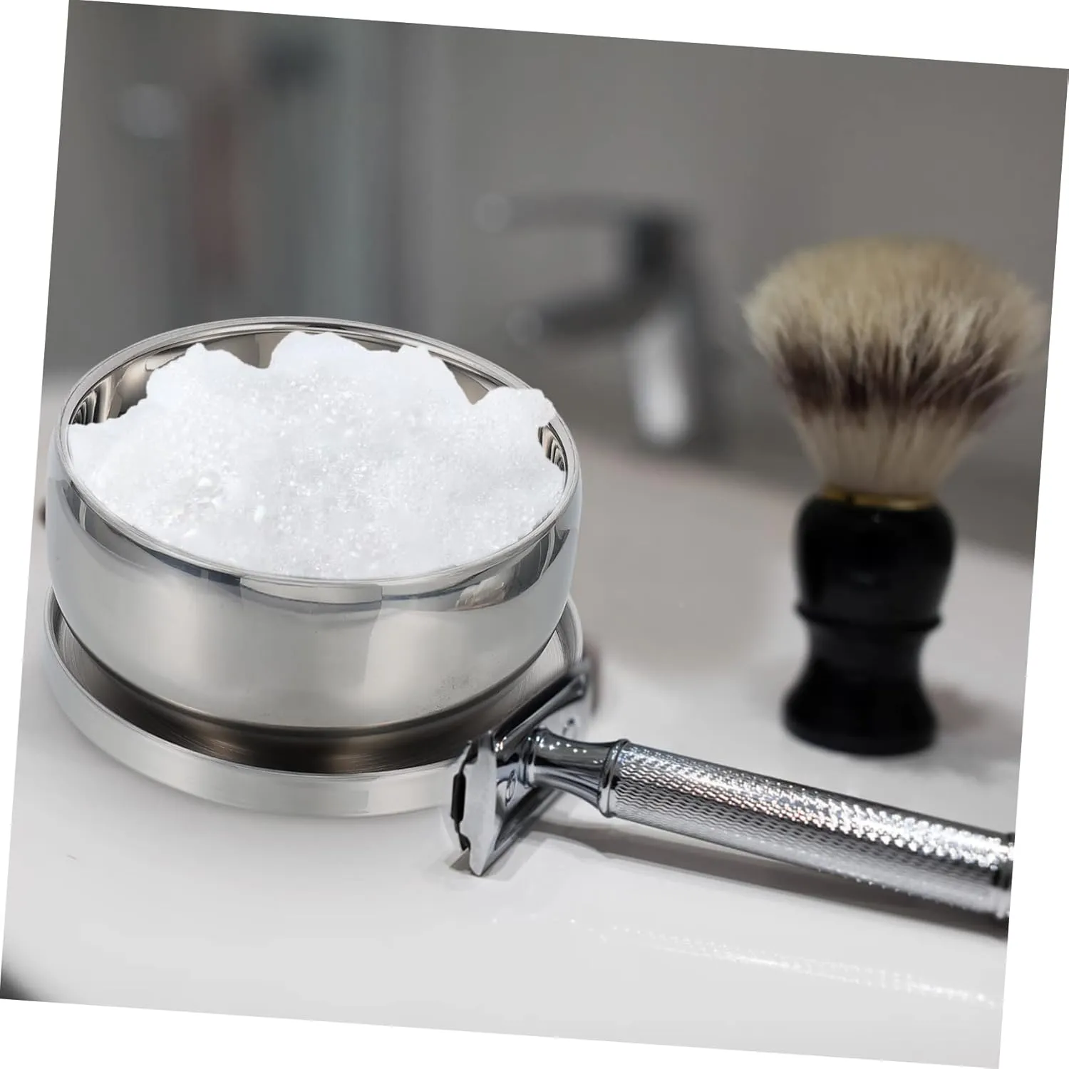 2 Pcs Stainless Steel Shaving Bowl Shave Soap Foaming Shaving Bubble Container