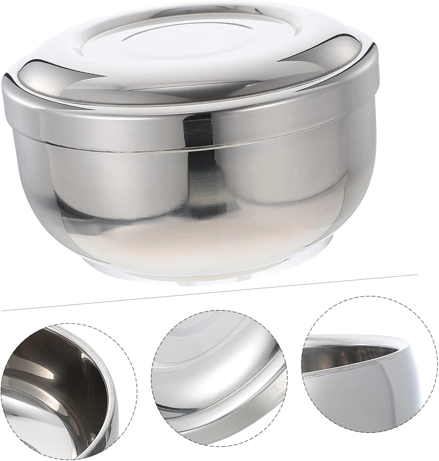 2 Pcs Stainless Steel Shaving Bowl Shave Soap Foaming Shaving Bubble Container