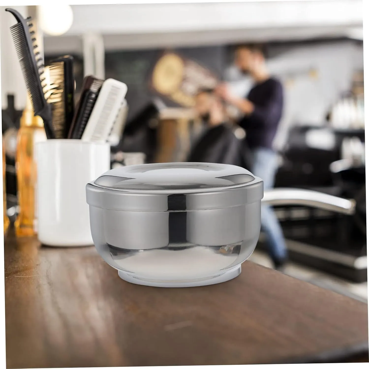2 Pcs Stainless Steel Shaving Bowl Shave Soap Foaming Shaving Bubble Container