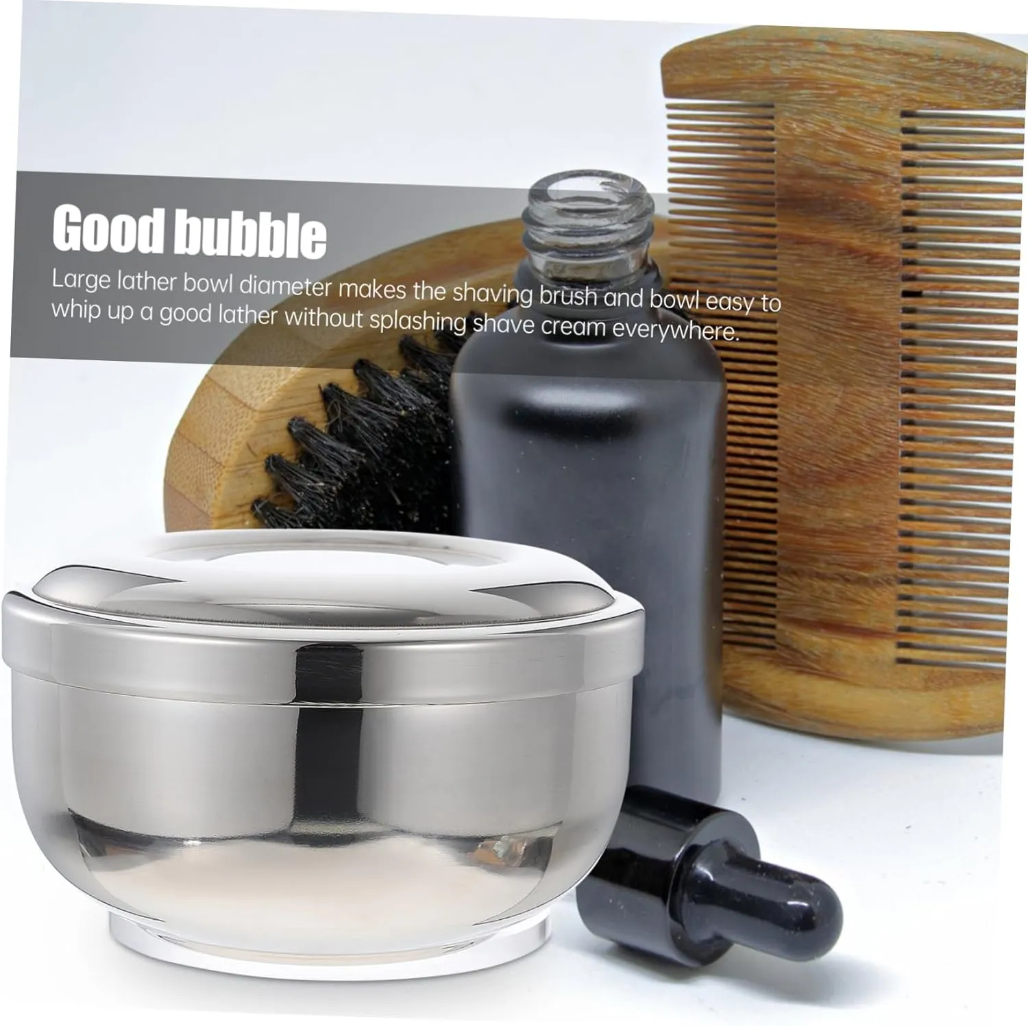 2 Pcs Stainless Steel Shaving Bowl Shave Soap Foaming Shaving Bubble Container