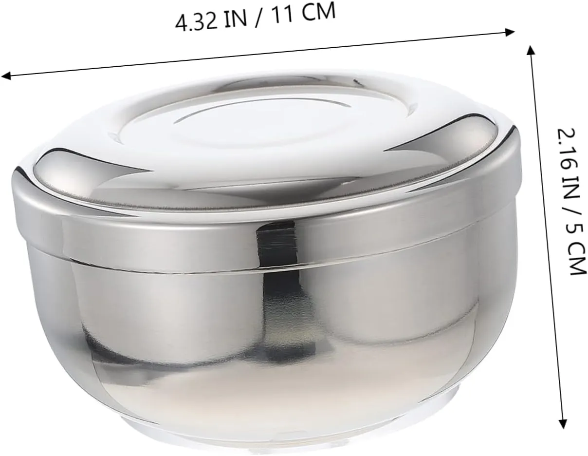 2 Pcs Stainless Steel Shaving Bowl Shave Soap Foaming Shaving Bubble Container