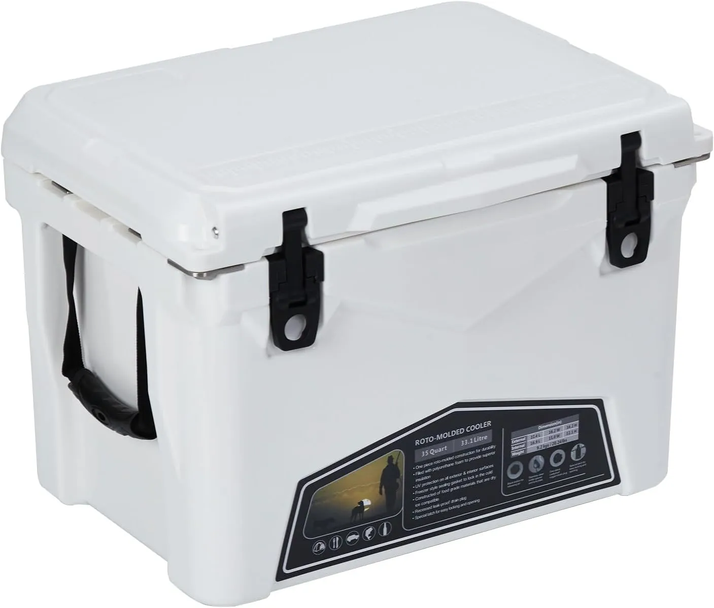 20 Quart Hard Camping Cooler, Portable Insulated Ice Chest Cooler Box with Heavy Duty Handle, 5-Day Ice Retention, Great for Beach, Camping, Picnic, BBQ, Fishing