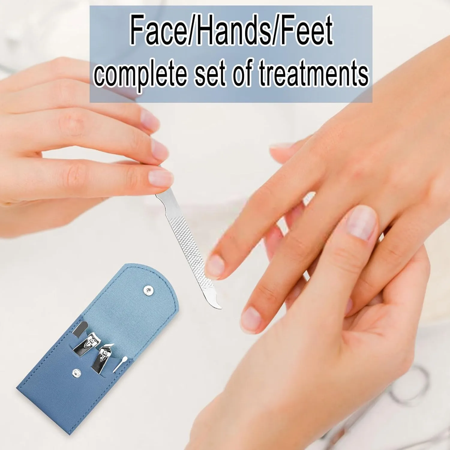 20 Sets Manicure Set Bulk, Nail Clippers Kit Stainless Steel Fingernail Clippers Set, Sturdy Nail Tip Cutter Trimmers Professional Grooming Toenail Clippers Personal Pedicure Kits Gift (Blue 4 in 1)