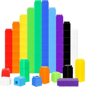 2000 Pcs Math Cubes Linking Cubes Math Educational Counting Toy Connecting Counting Blocks Manipulatives Learning Activities Toys for Kindergarten Homeschool Preschool Supplies