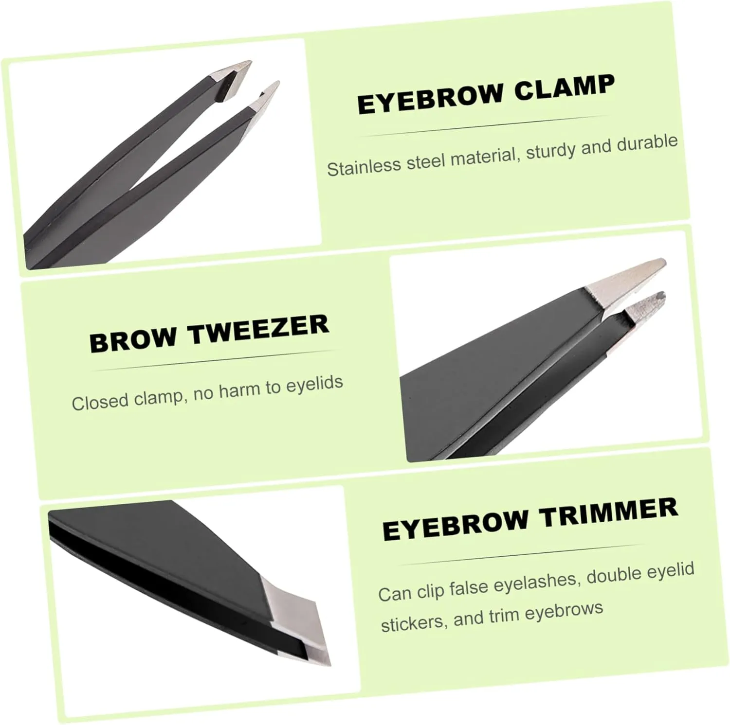 20pcs Eyebrow Clip Stainless Steel Grooming Tools for Precision Trimming for Eyebrow Shaping False Eyelash Application and Sticker