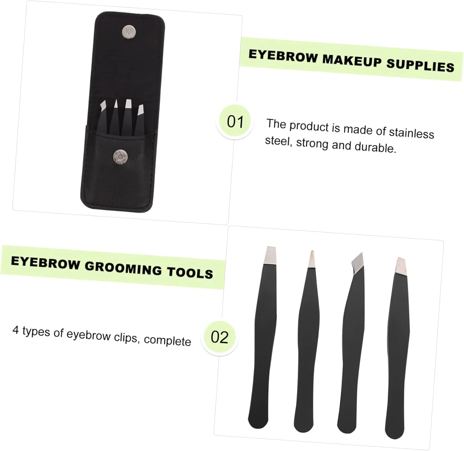 20pcs Eyebrow Clip Stainless Steel Grooming Tools for Precision Trimming for Eyebrow Shaping False Eyelash Application and Sticker
