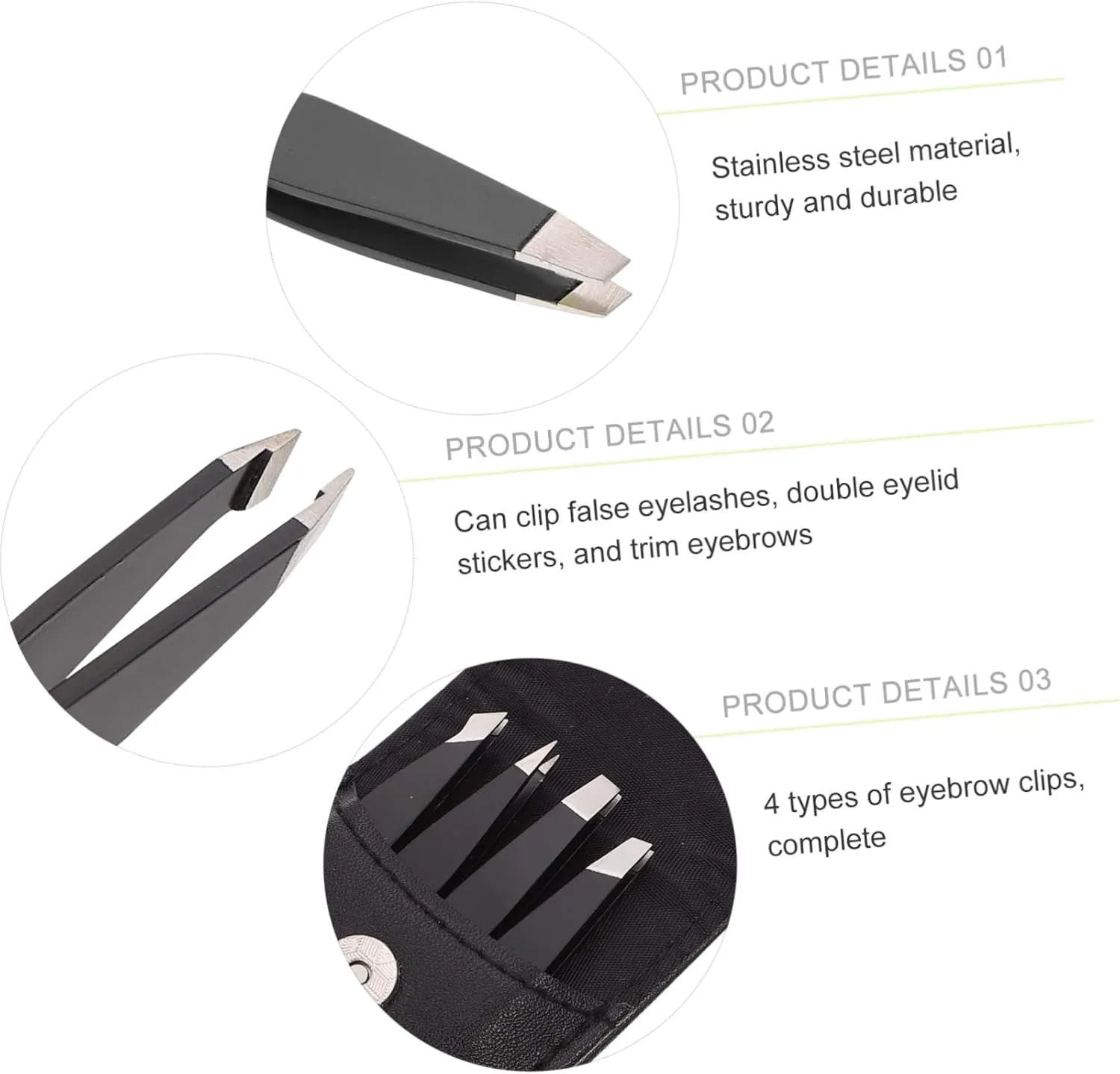 20pcs Eyebrow Clip Stainless Steel Grooming Tools for Precision Trimming for Eyebrow Shaping False Eyelash Application and Sticker