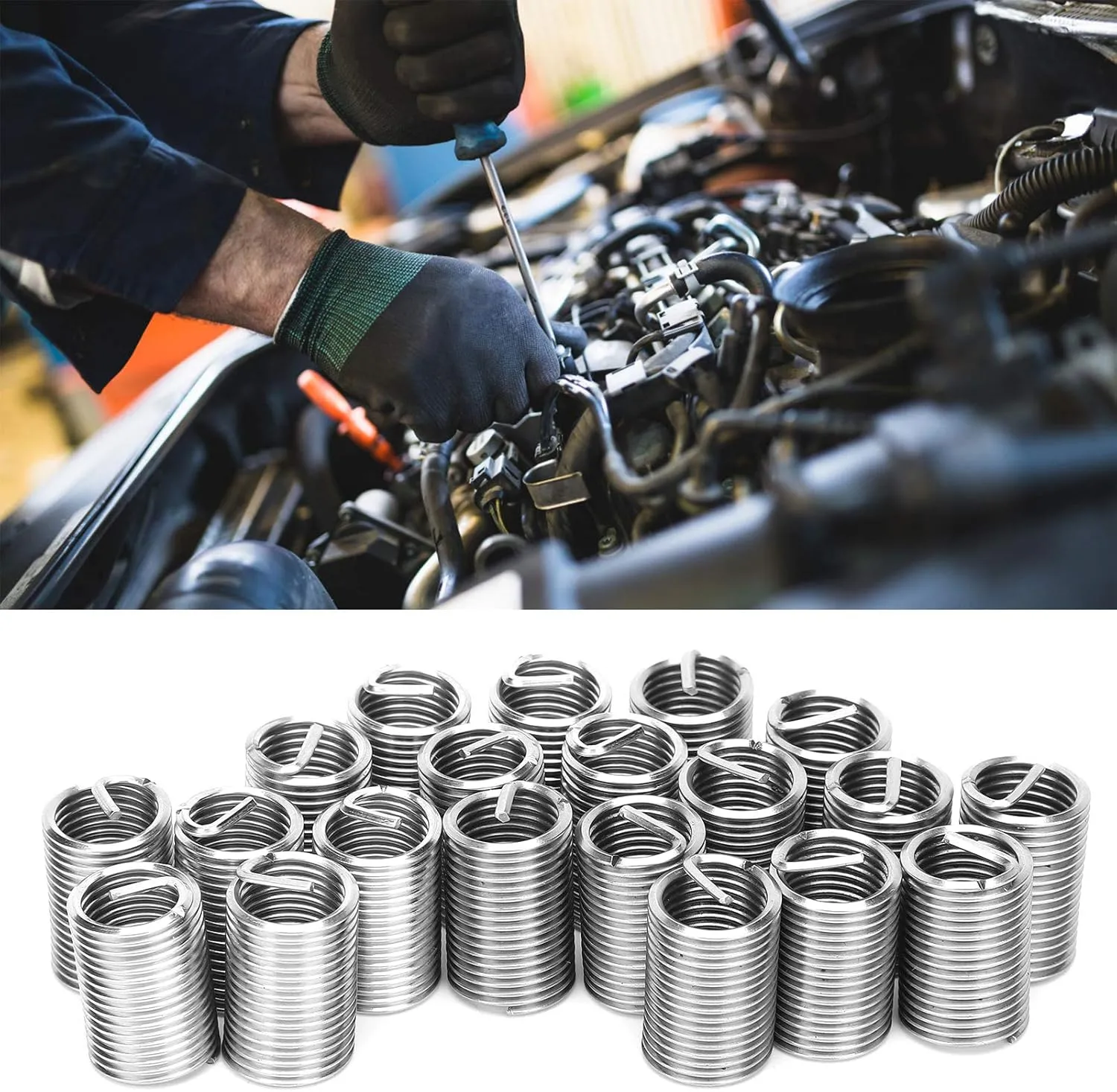 20Pcs Helicoil Thread Repair Insert, 1.5 Stainless Steel Thread Repair Sleeve, Helical Insert (2.5D)