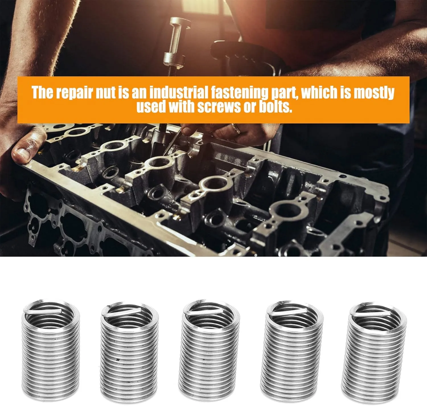 20Pcs Helicoil Thread Repair Insert, 1.5 Stainless Steel Thread Repair Sleeve, Helical Insert (2.5D)