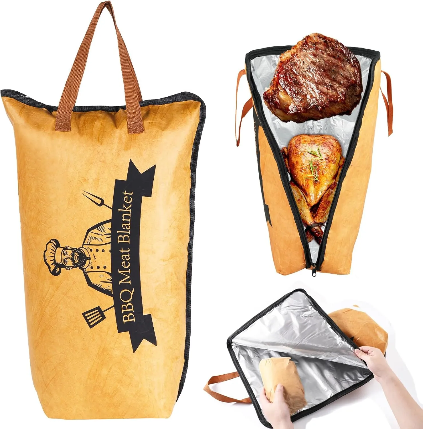 21 IN BBQ Resting Bag for Meat, Smoker Accessories, 5-layer Insulated BBQ Blanket for Briskets, Pork Shoulders, Steaks, Roast Beef, Turkey Meats, Gifts for Men