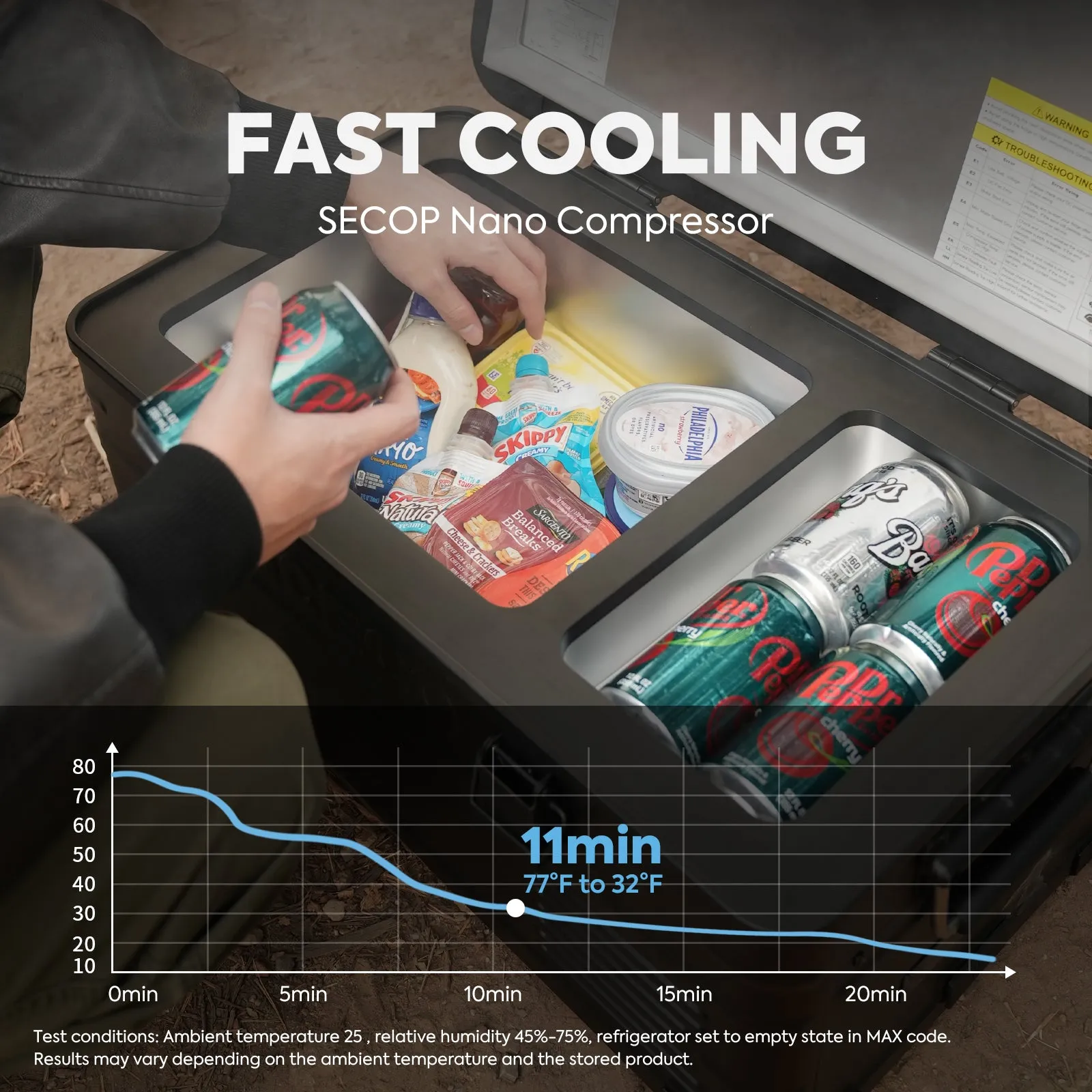 21QT APL20 Black Single Zone Aluminum Freezer With Magnetic Power Bank | ICECO