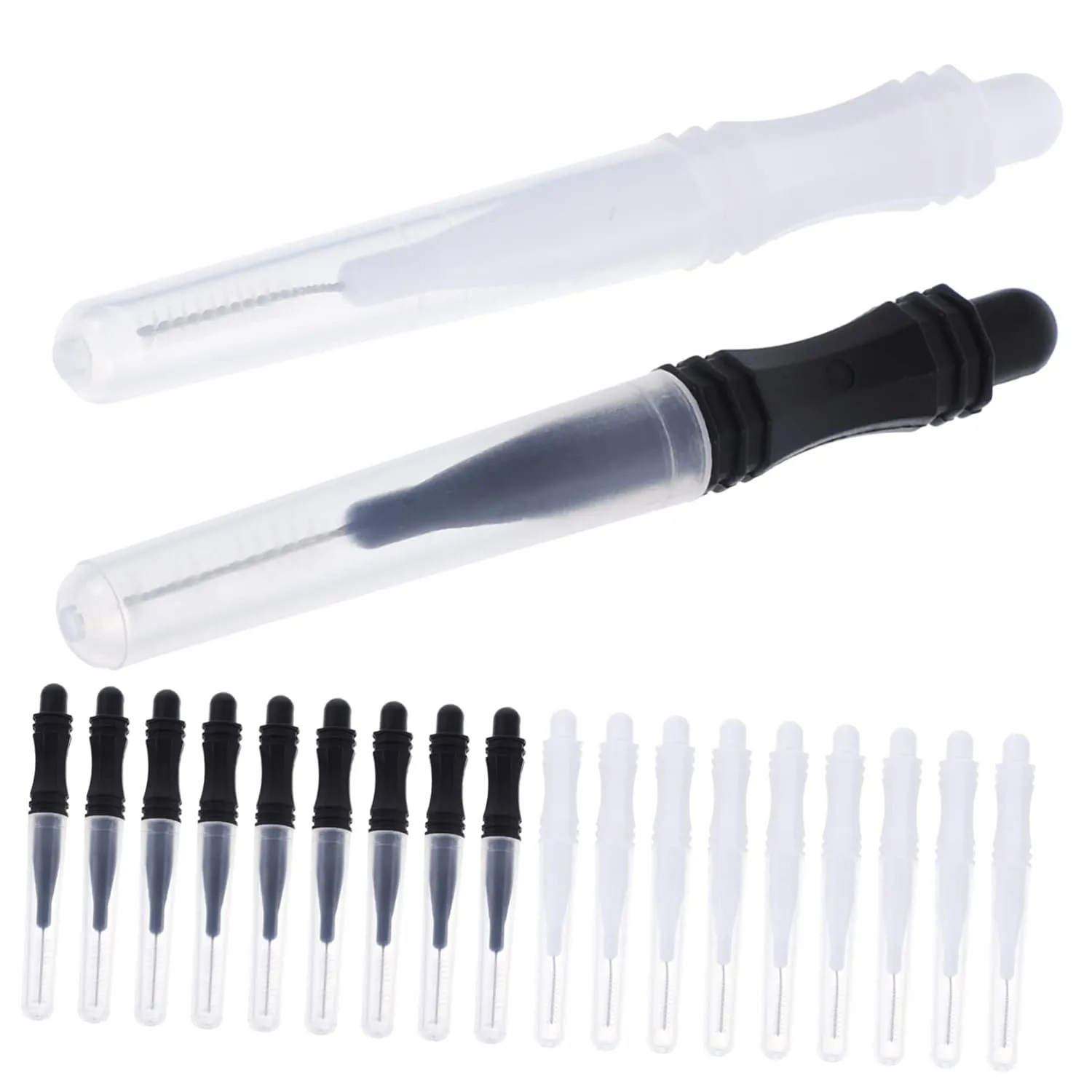 240pcs Micro Eyebrow Brush with Caps Portable Brow Lamination Tool for Eyelash Lift and Makeup Lightweight Protective for Travel and Sharing