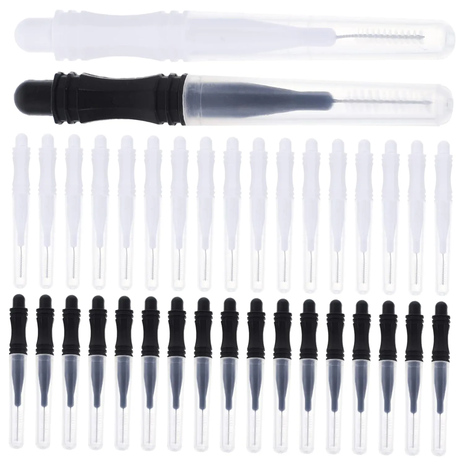 240pcs Micro Eyebrow Brush with Caps Portable Brow Lamination Tool for Eyelash Lift and Makeup Lightweight Protective for Travel and Sharing