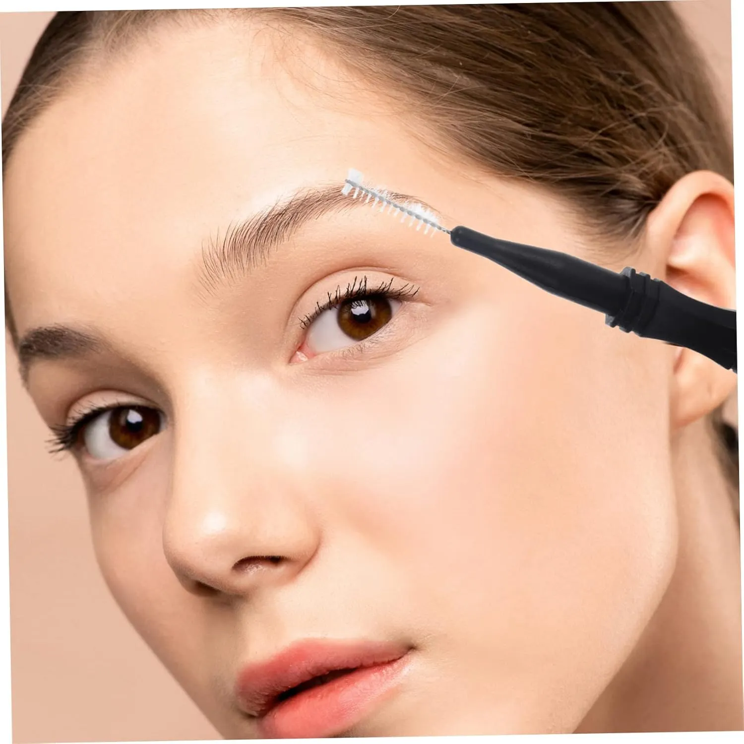 240pcs Micro Eyebrow Brush with Caps Portable Brow Lamination Tool for Eyelash Lift and Makeup Lightweight Protective for Travel and Sharing