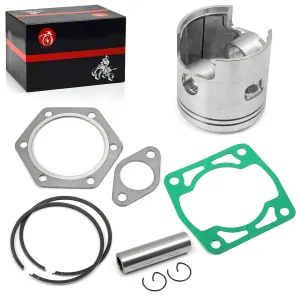 244cc Engine 0.25mm Oversize Top End Piston & Ring & Gasket Rebuild Kit Compatible with EZGO 2 Cycle Gas Golf Cart 1980-1988 EC25 2PG