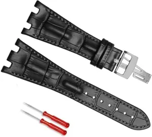 28mm Leather Watch Band For AP Abbey Royal Oak AP15710 15703 Men Notched Watch Chain