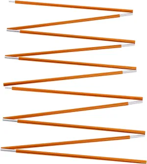 2Pcs Gold Aluminum Alloy Tent Pole Rod, High Strength Elastic Cord, Space Saving, Easy to Carry, Anodizing Process, 11 Segments, 141.7inch Length Tent Rod Pole Aluminum Hiking