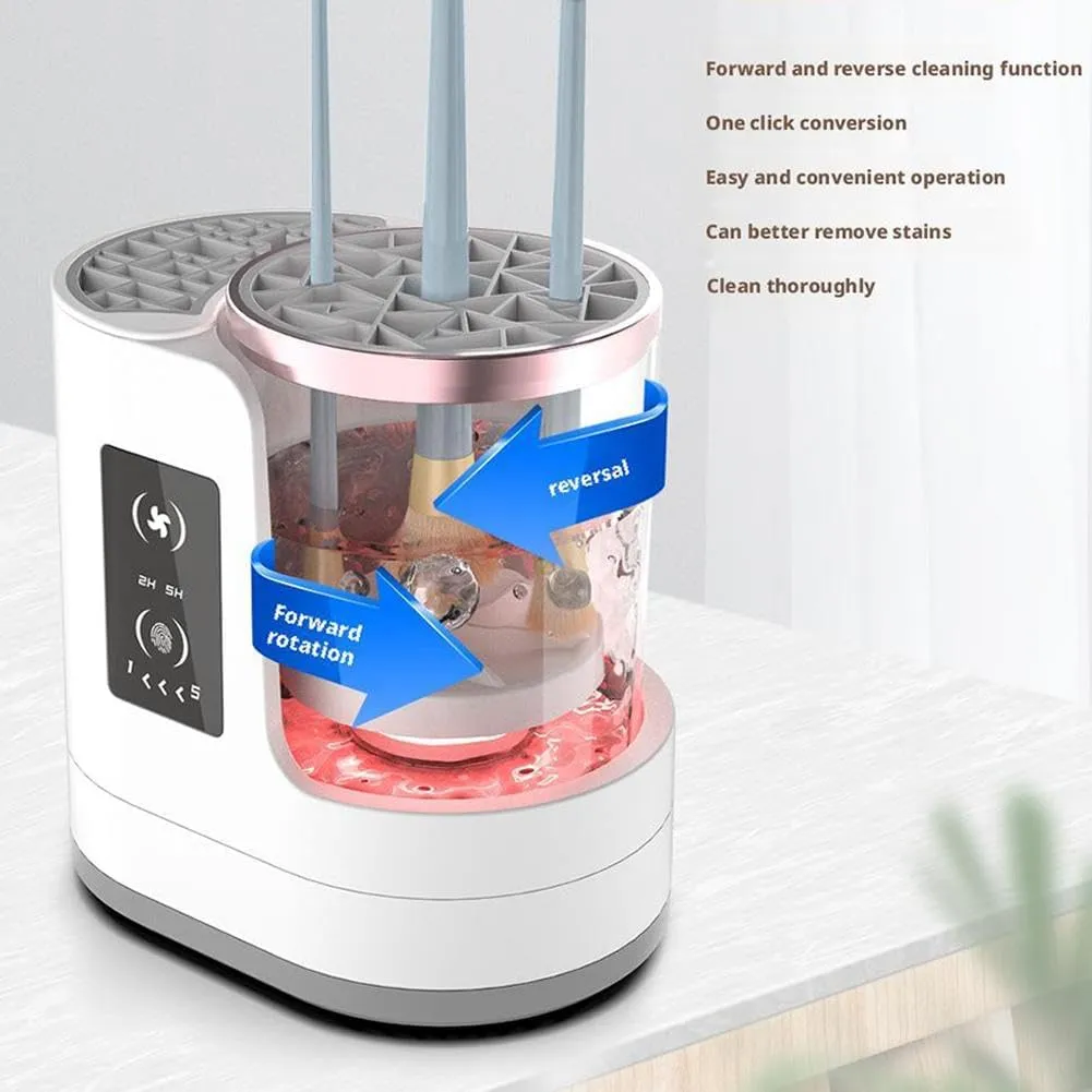 3 in 1 Electric Makeup Brush Cleaner Machine and Dryer, USB Cosmetic Brushes Cleaner Tool, Automatic Makeup Brush Cleaner Machine with Multi-Hour Drying Settings Beauty Makeup Brush Set