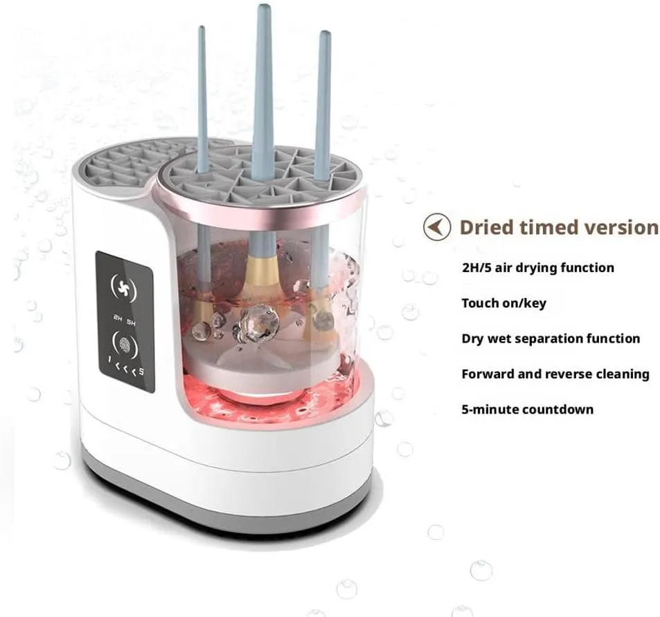 3 in 1 Electric Makeup Brush Cleaner Machine and Dryer, USB Cosmetic Brushes Cleaner Tool, Automatic Makeup Brush Cleaner Machine with Multi-Hour Drying Settings Beauty Makeup Brush Set